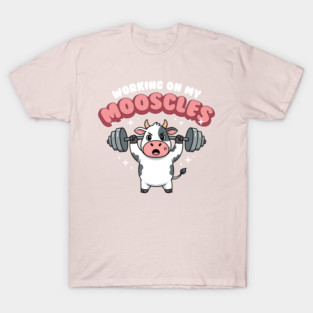 Moo-scular Cow Workout Humor T-Shirt