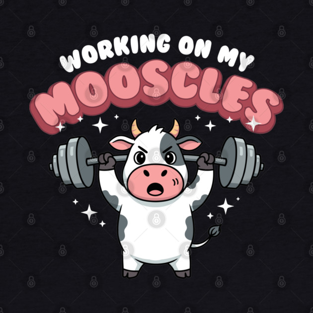 Moo-scular Cow Workout Humor by enrynz