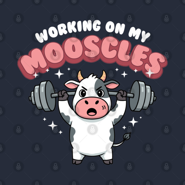 Moo-scular Cow Workout Humor by enrynz