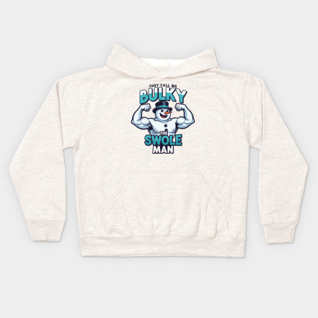 Bulky The Swole Man Kids Hoodie by enrynz