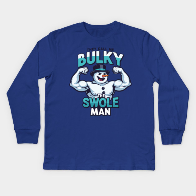 Bulky The Swole Man Kids Long Sleeve T-Shirt by enrynz