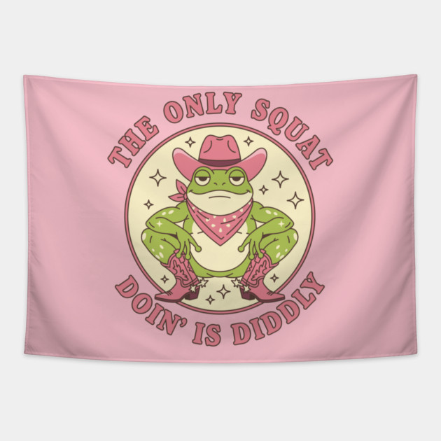 Squatchin' Cowboy Frog Tapestry by enrynz
