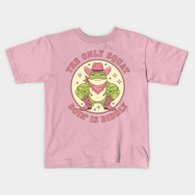 Squatchin' Cowboy Frog Kids T-Shirt by enrynz