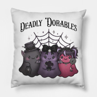 Cute Little "Deadly 'Dorables" Adorable Goth Monsters Pillow