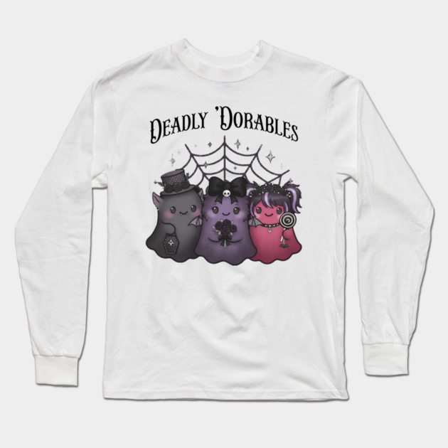 Cute Little "Deadly 'Dorables" Adorable Goth Monsters Long Sleeve T-Shirt by Luxinda