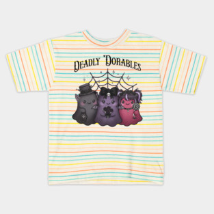 Cute Little "Deadly 'Dorables" Adorable Goth Monsters Kids T-Shirt