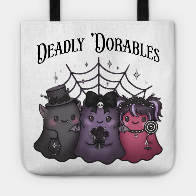 Cute Little "Deadly 'Dorables" Adorable Goth Monsters Tote by Luxinda