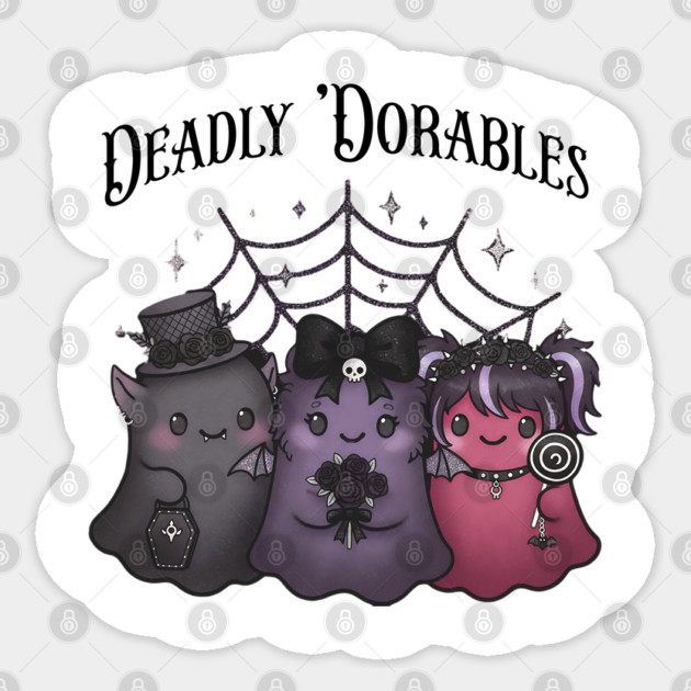 Cute Little "Deadly 'Dorables" Adorable Goth Monsters Sticker by Luxinda