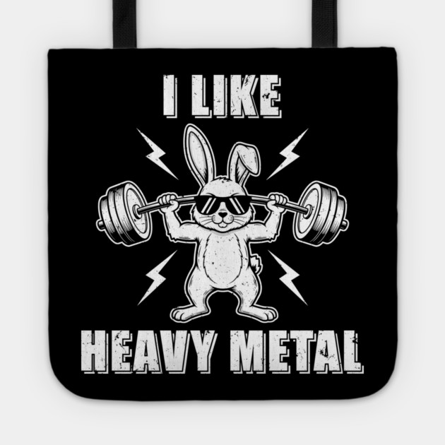 I Like Heavy Metal Bunny Tote by enrynz