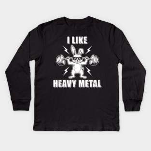 I Like Heavy Metal Bunny Kids Long Sleeve T-Shirt