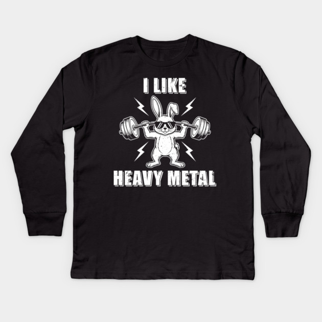 I Like Heavy Metal Bunny Kids Long Sleeve T-Shirt by enrynz