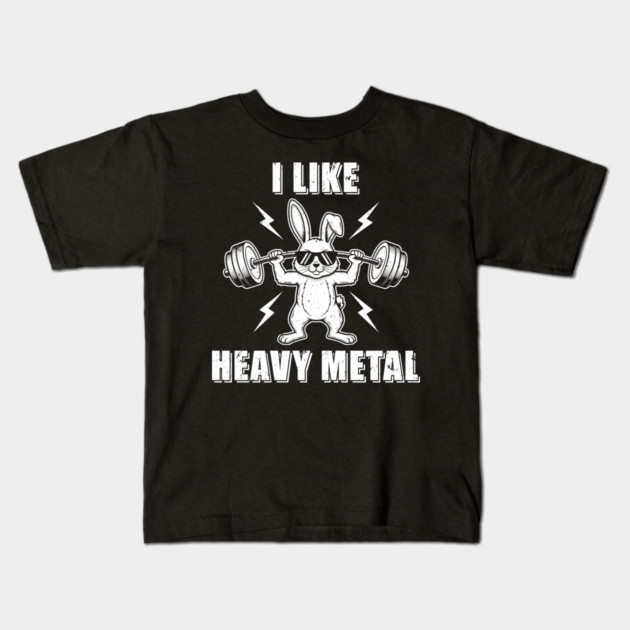 I Like Heavy Metal Bunny Kids T-Shirt by enrynz