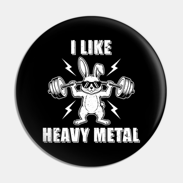 I Like Heavy Metal Bunny Pin by enrynz