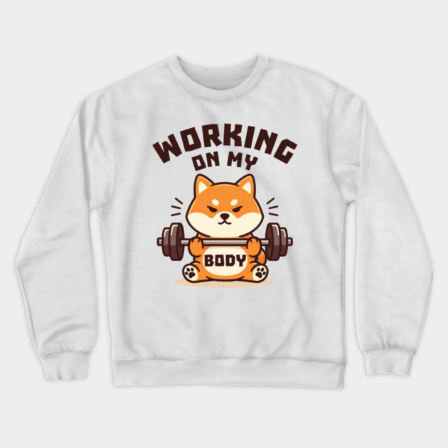 Working On My Body Crewneck Sweatshirt by enrynz