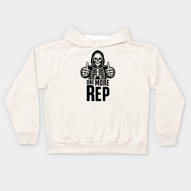One More Rep Motivation Kids Hoodie by enrynz