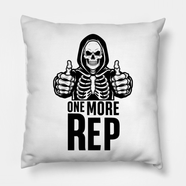 One More Rep Motivation Pillow by enrynz
