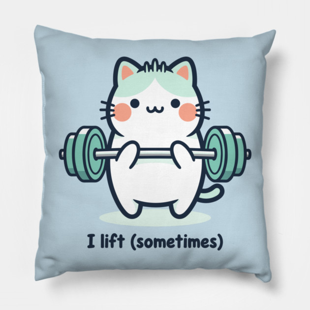 I Lift (Sometimes) Pillow by enrynz