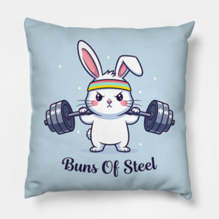 Bunny Buns Of Steel Pillow
