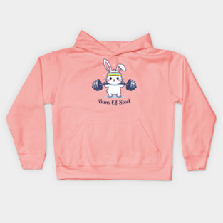 Bunny Buns Of Steel Kids Hoodie