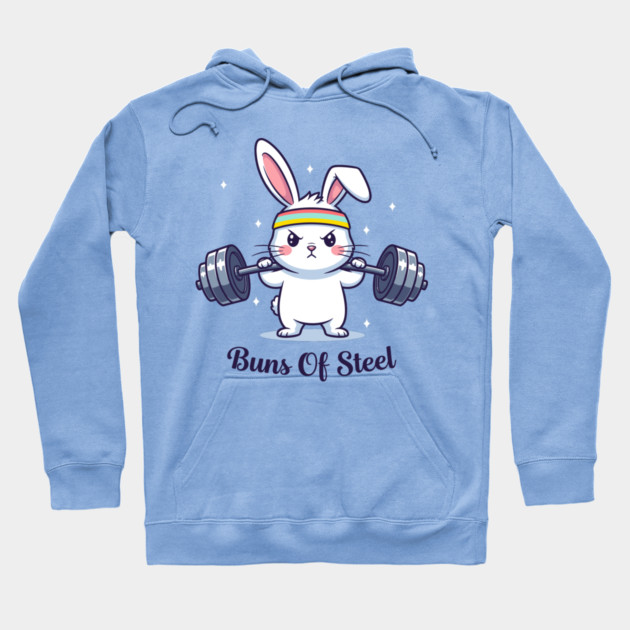 Bunny Buns Of Steel Hoodie by enrynz