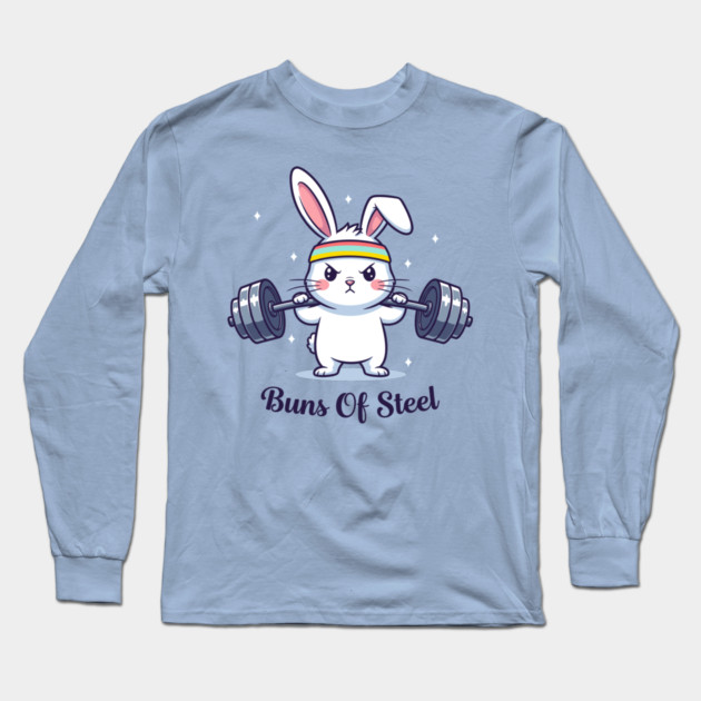 Bunny Buns Of Steel Long Sleeve T-Shirt by enrynz