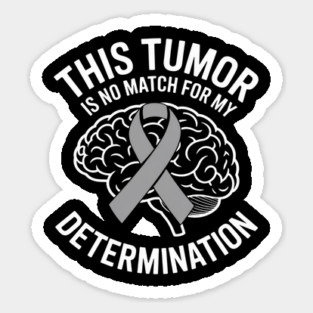 Brain Tumor Awareness Brain Cancer Gray Ribbon Brain Surgery-Photoroom Sticker