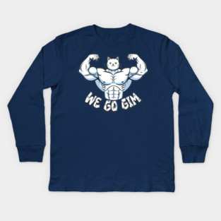 We Go Gim Bulky Cat Kids Long Sleeve T-Shirt