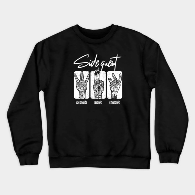 SIDE QUEST Crewneck Sweatshirt by artslaves