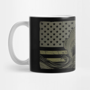 American Bass Fishing Flag Fisherman Patriot Mug