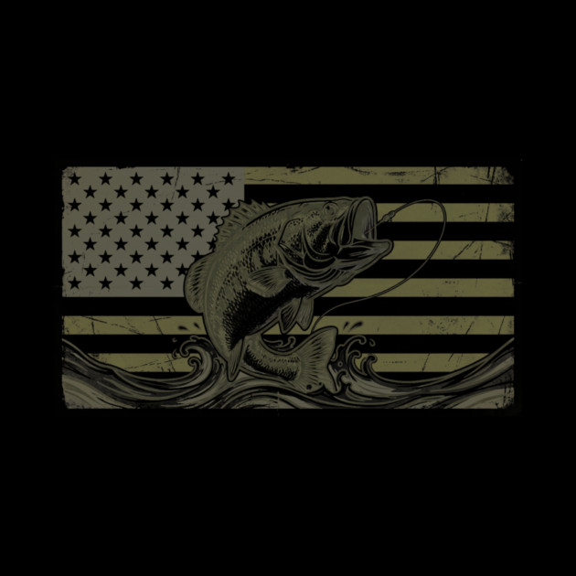 American Bass Fishing Flag Fisherman Patriot by ArtistTee ⭐⭐⭐⭐⭐