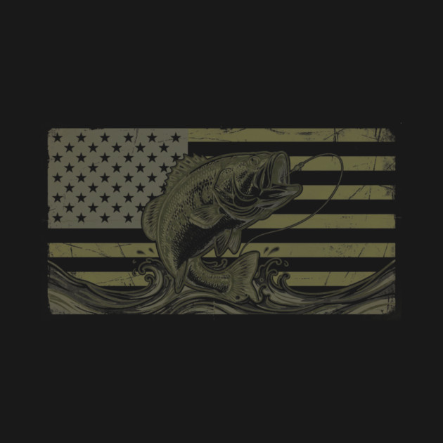 American Bass Fishing Flag Fisherman Patriot by ArtistTee ⭐⭐⭐⭐⭐