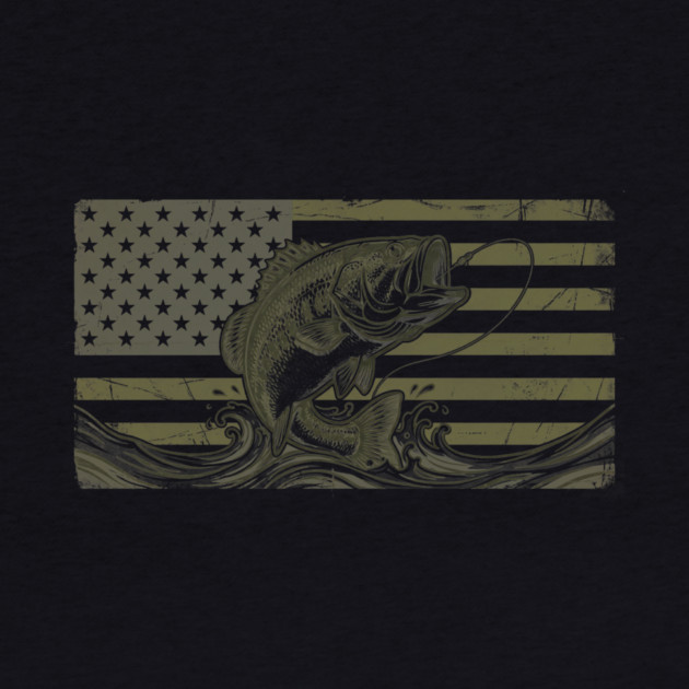 American Bass Fishing Flag Fisherman Patriot by ArtistTee ⭐⭐⭐⭐⭐