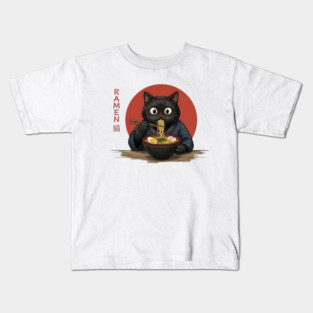 Ramen Cat Japanese Food Lover Kids T-Shirt