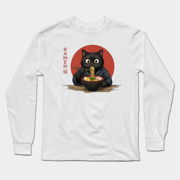 Ramen Cat Japanese Food Lover Long Sleeve T-Shirt by ArtistTee ⭐⭐⭐⭐⭐