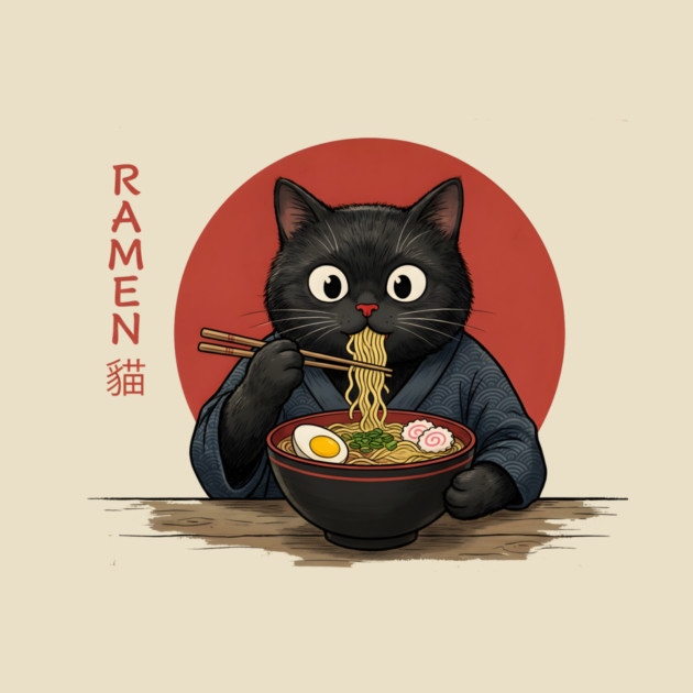 Ramen Cat Japanese Food Lover by ArtistTee ⭐⭐⭐⭐⭐