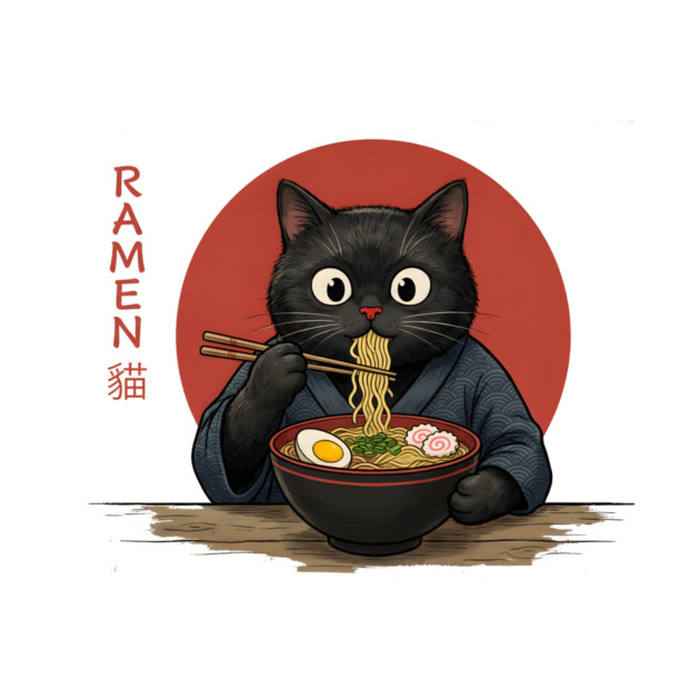 Ramen Cat Japanese Food Lover by ArtistTee ⭐⭐⭐⭐⭐