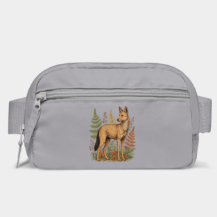 Asian Wild Dog Autumn Ferns Vintage Art Bag