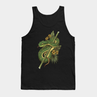 Bamboo Pit Viper Rainforest Vintage Art Tank Top