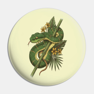 Bamboo Pit Viper Rainforest Vintage Art Pin
