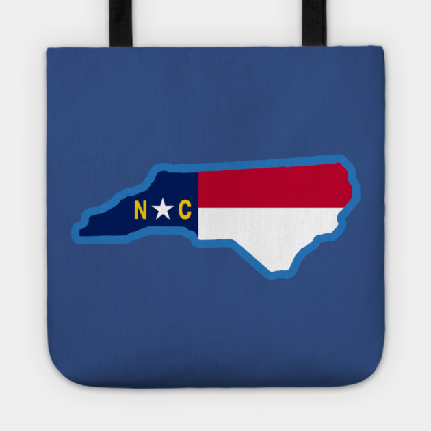 North Carolina State Flag Silhouette – Carolina Blue Border NC Graphic Tote by DonWillisJrArt