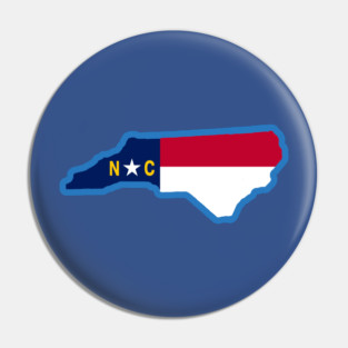 North Carolina State Flag Silhouette – Carolina Blue Border NC Graphic Pin