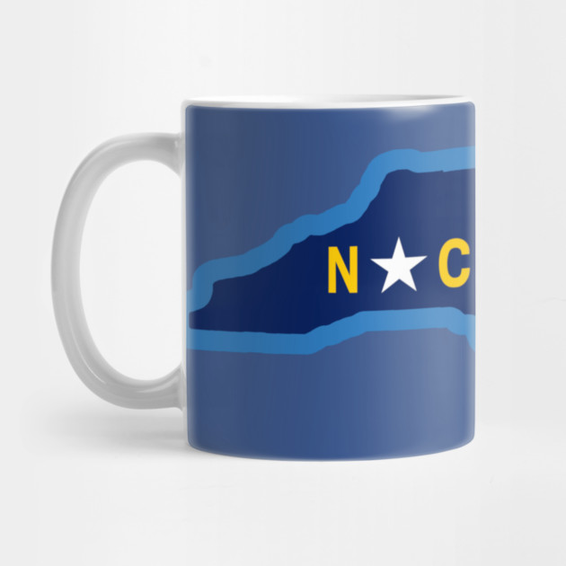 North Carolina State Flag Silhouette – Carolina Blue Border NC Graphic by DonWillisJrArt