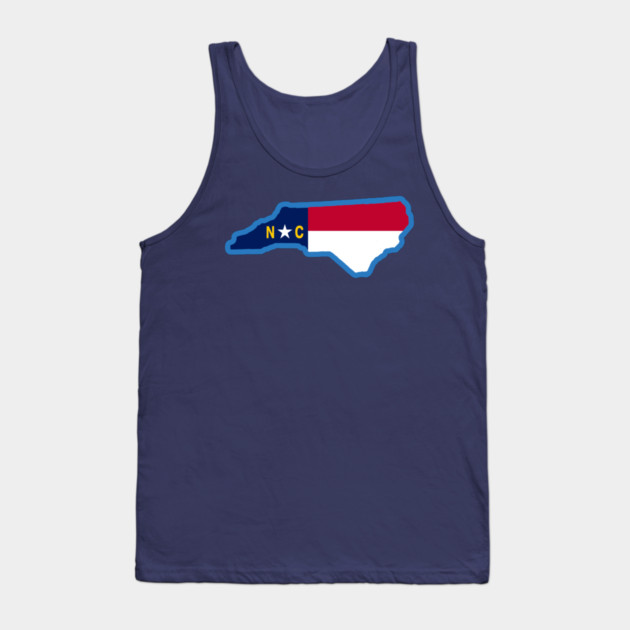 North Carolina State Flag Silhouette – Carolina Blue Border NC Graphic Tank Top by DonWillisJrArt