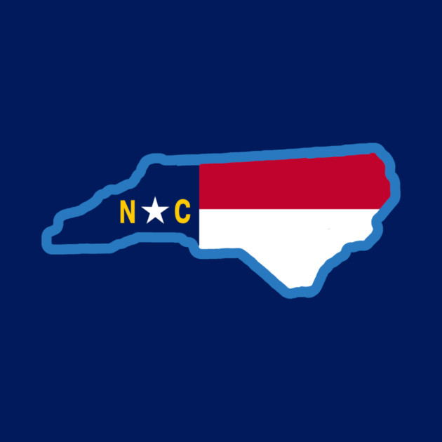 North Carolina State Flag Silhouette – Carolina Blue Border NC Graphic by DonWillisJrArt
