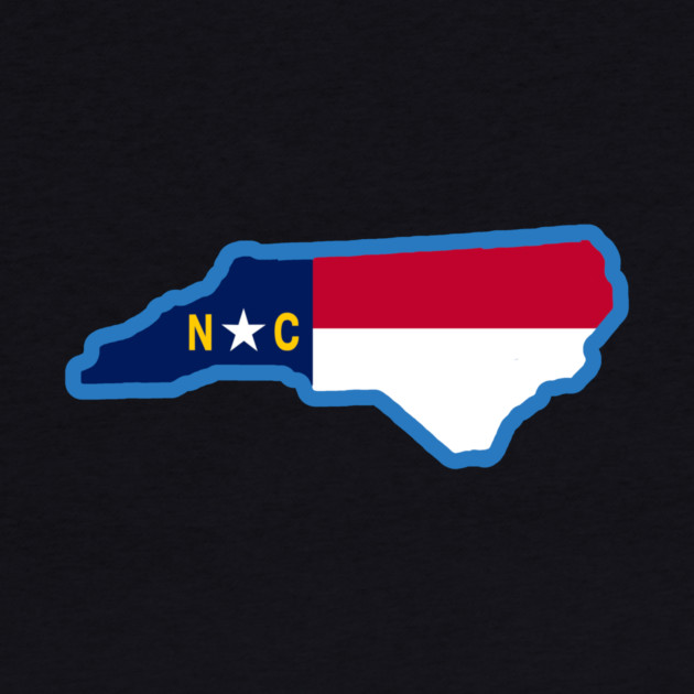 North Carolina State Flag Silhouette – Carolina Blue Border NC Graphic by DonWillisJrArt