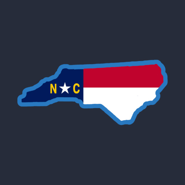 North Carolina State Flag Silhouette – Carolina Blue Border NC Graphic by DonWillisJrArt