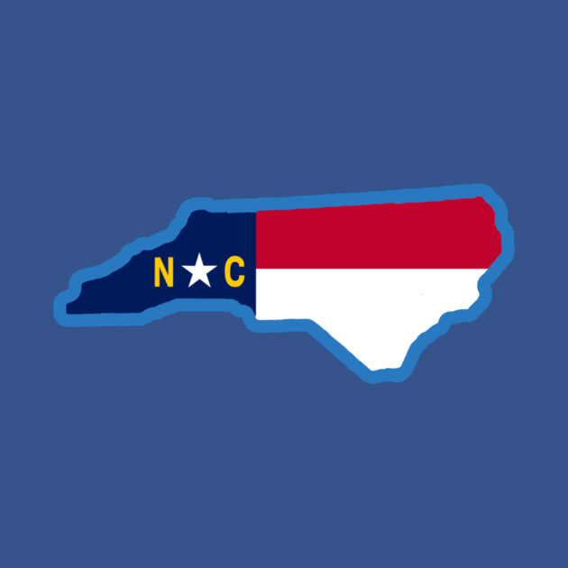 North Carolina State Flag Silhouette – Carolina Blue Border NC Graphic by DonWillisJrArt