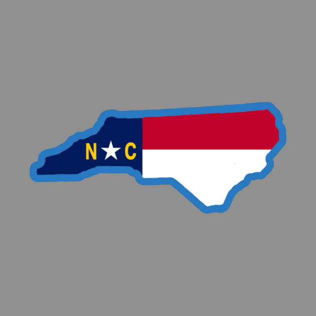 North Carolina State Flag Silhouette – Carolina Blue Border NC Graphic by DonWillisJrArt