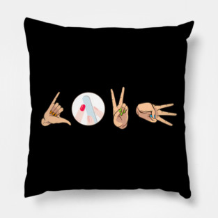 Love Nail Technician Hand Sign Manicure Artist Heart Pillow