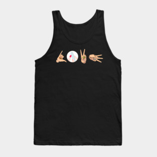 Love Nail Technician Hand Sign Manicure Artist Heart Tank Top
